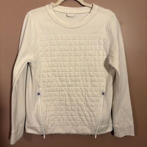 Lululemon Fleece Be Crew Quilted Pullover Sweatshirt White Top Crewneck Shirt 6